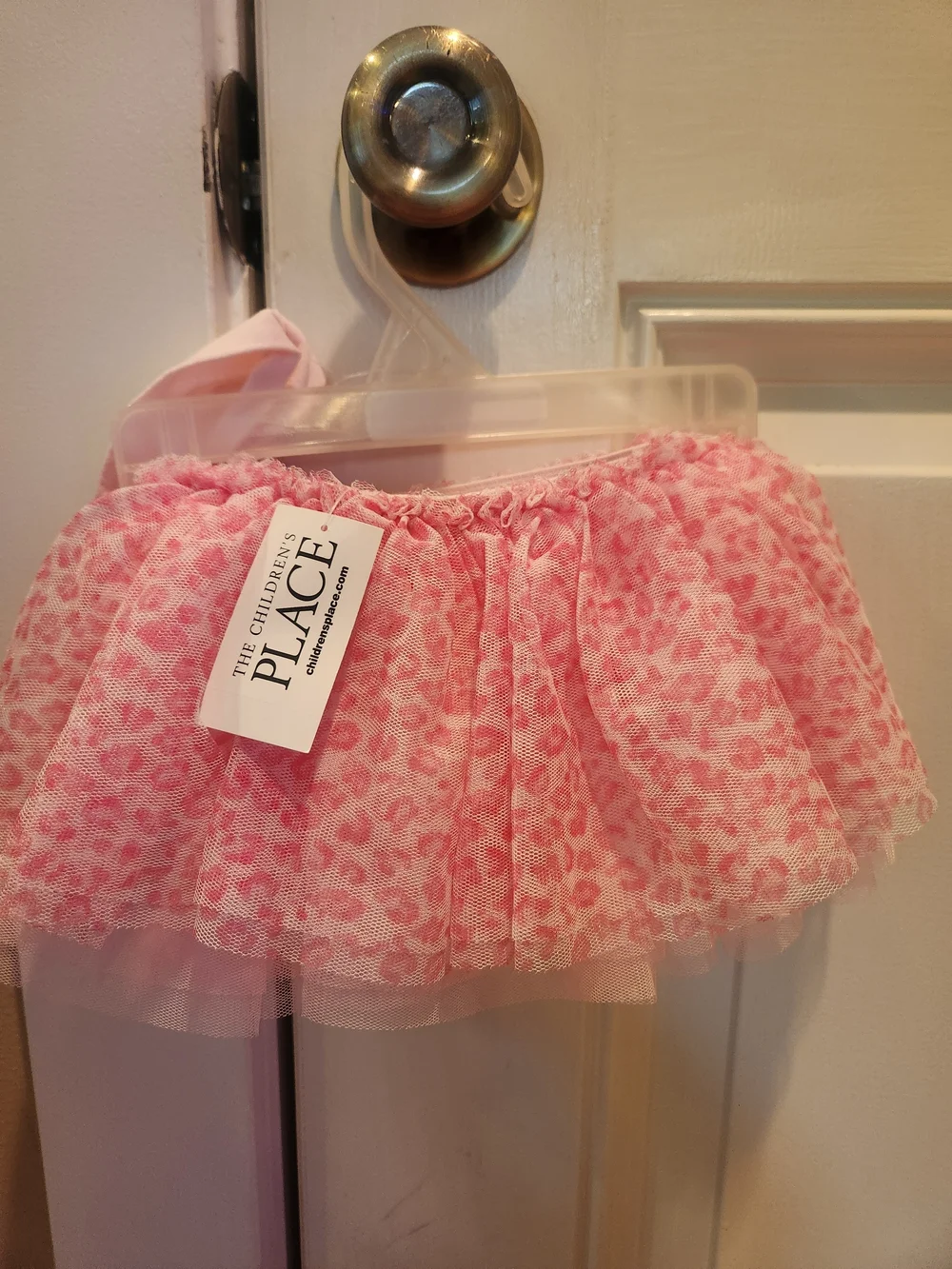 The Children's Place Pink Tulle Leopard Print Skirt with Headband